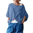 thumbnail image 2 of Ounisa Women's Off The Shoulder Tops Sexy Long Sleeve Shirts Oversized Fashion Casual Batwing Sweaters Pullover Tunic Tops, 2 of 6