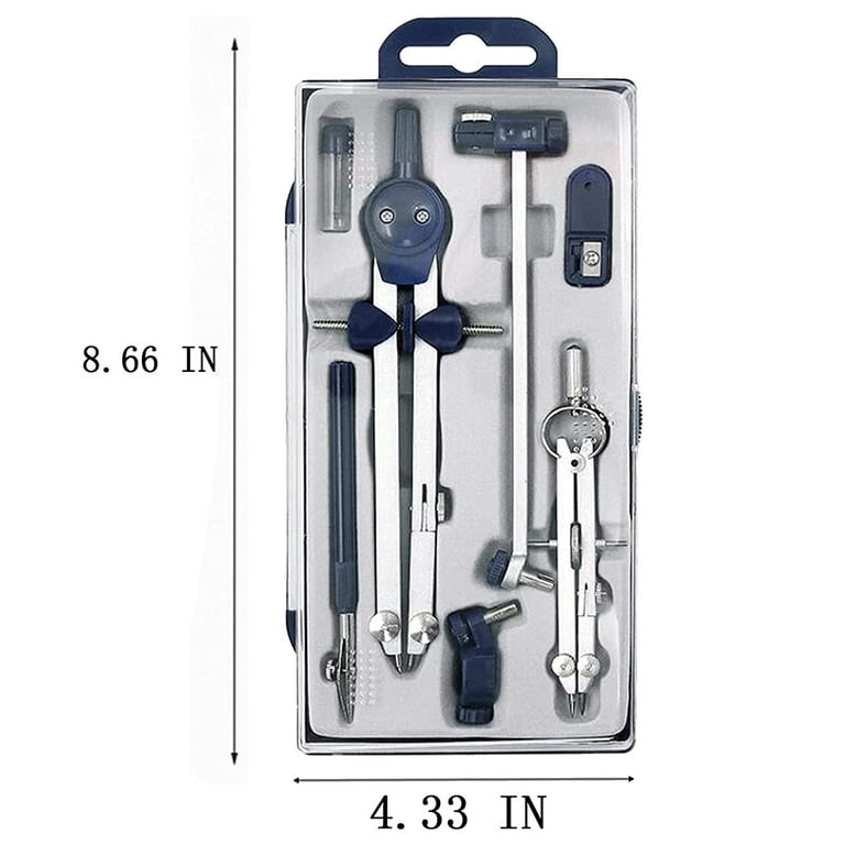 9pc Drafting Compass for Geometry Set Tool Compass Drawing Tool for Geometry for Drafting, , Drawing, Tool, Blue