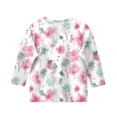 thumbnail image 4 of LTTVQM Girls 3/4 Length Sleeve Tops 10-11 Casual Floral Graphic T-Shirts Basic Round Neck Blouse for Girls Fall Fashion Clothes Pink 10-11 Years, 4 of 4