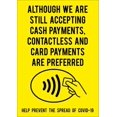 thumbnail image 1 of Size: 16" x 12" - CONTACTLESS AND CARD PAYMENTS PREFERRED Metal SignS AND FOAMEX SIGNS, 1 of 4