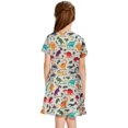 thumbnail image 4 of Aideaone Little Girls Dress Short Sleeve Toddler Summer Swing A-Line Cute Midi Casual Sundress Dinosaur White 2-9T, 4 of 8