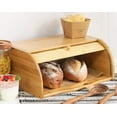thumbnail image 4 of Bamboo Bread Box, Large Natural Roll Top Wood Bread Box, Countertop Bread Storage Bin, Bread Boxes Holder for Kitchen Food Storage, No Assembly Required, 4 of 5