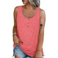 thumbnail image 2 of HAPIMO Women's Trendy Loose Cotton Lined Tank Tops Button for Teen Girls Solid Color Summer Tees Sleeveless Round Neck Shirts Casual Relaxed Workout Blouses Pink M, 2 of 7