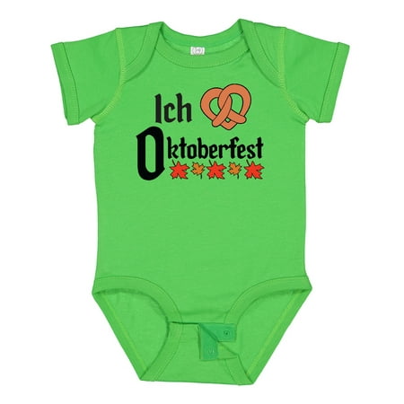 

Inktastic Ich Liebe - I Love Oktoberfest Pretzel Heart Gift Baby Boy or Baby Girl Bodysuit