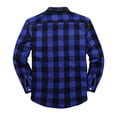 thumbnail image 4 of ZCFZJW Mens Flanned Buffalo Plaid Button Down Shirts Regular Fit 4-Way Stretch Wrinkle Free Long Sleeve Business Dress Shirt Casual Shacket Jacket Tops with Pockets Blue L, 4 of 4
