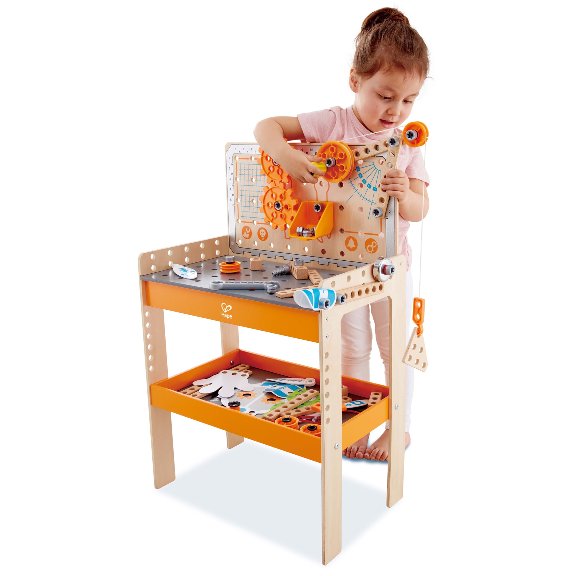 Hape Junior Inventor Deluxe Scientific Workbench, 79 Piece Wooden Building Set - image 3 of 6