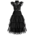 thumbnail image 5 of NWZSM-Vestidos de Carnaval Addams para niña, traje de Cosplay para niño adolescente, Vestidos de noche de fiesta de malla, 5, 10 y 14 años, novedad de 2023, 5 of 5