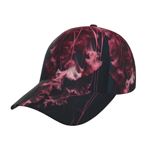 Kdxio Unisex Mesmerizing Pink Jellyfish Pattern Baseball Cap Unisex Washed Classic Adjustable Hat