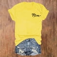 thumbnail image 6 of Dorinao Mama Shirts for Women Short Sleeve Love Letter Printed Graphic Mom Tee Tops, Yellow, L, 6 of 9
