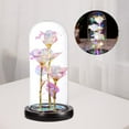 thumbnail image 4 of Regalos de Rosas para Novias, Mujeres, Mujeres, Flores Artificiales, Regalos para El Valentín, Flores de Cristal , Regalos de C Luz colorida negra perfecl cúpula de globo rosa, 4 of 7