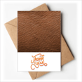 thumbnail image 1 of Diseño abstracto de cuero marron Nota en blanco del sobre de la tarjeta de agradecimiento, 1 of 4