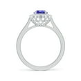 thumbnail image 2 of ANGARA Natural 1.25 ct Tanzanite & Diamond Scalloped Halo Ring in 14K White Gold for Women (Size-8x6mm) | December Birthstone, Anniversary, Jewelry Gift for Women | Natural Tanzanite Ring, 2 of 9