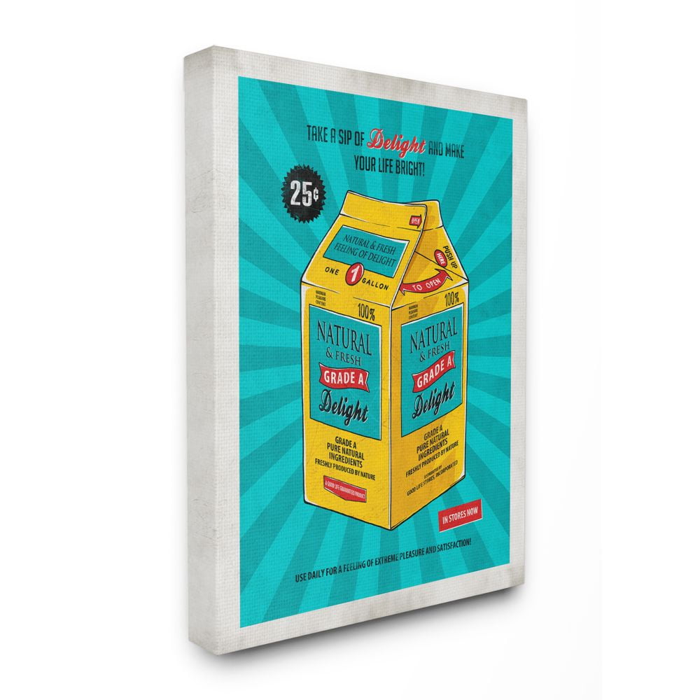 Stupell Industries Grade A Delight Funny Vintage Comic Book Design Canvas Wall Art by Ester Kay