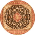 thumbnail image 1 of Ahgly Company Indoor Round Medallion Orange Traditional Area Rugs, 3' Round, 1 of 1