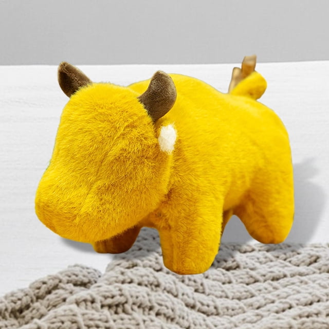 Muñeco de peluche Yotijar toro suave sin ojo decoración Amarillo 30cm