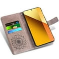 thumbnail image 3 of Asuwish Compatible with Xiaomi Redmi Note 13 5G Wallet Phone Case and Tempered Glass Screen Protector Flip Credit Card Holder Stand Mandala Flower Cell Cover for Note13 135G Women Men Gray, 3 of 9