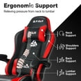 thumbnail image 5 of CELTOSS Red Office Gaming Chair with Footrest & Lumbar Support, Ergonomic Adjustable Computer Chair with Swivel Seat & Headrest, 5 of 12