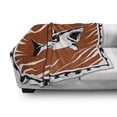 thumbnail image 3 of Shark Soft Flannel Fleece Throw Blanket, Killer Sea Creature Swimming in the Ocean in Grunge Graphic, Cozy Plush for Indoor and Outdoor Use, 50" x 60", Black White Burnt Sienna, by Ambesonne, 3 of 6
