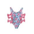 thumbnail image 1 of Kmbangi Maillot une Pièce, Maillot de Bain à Imprimé Melon D\'eau à Encolure en U avec Nœud, 1 of 7