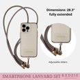 thumbnail image 4 of Juego de cordones para smartphone KEDZIE de piel vegana, color gris, 4 of 7