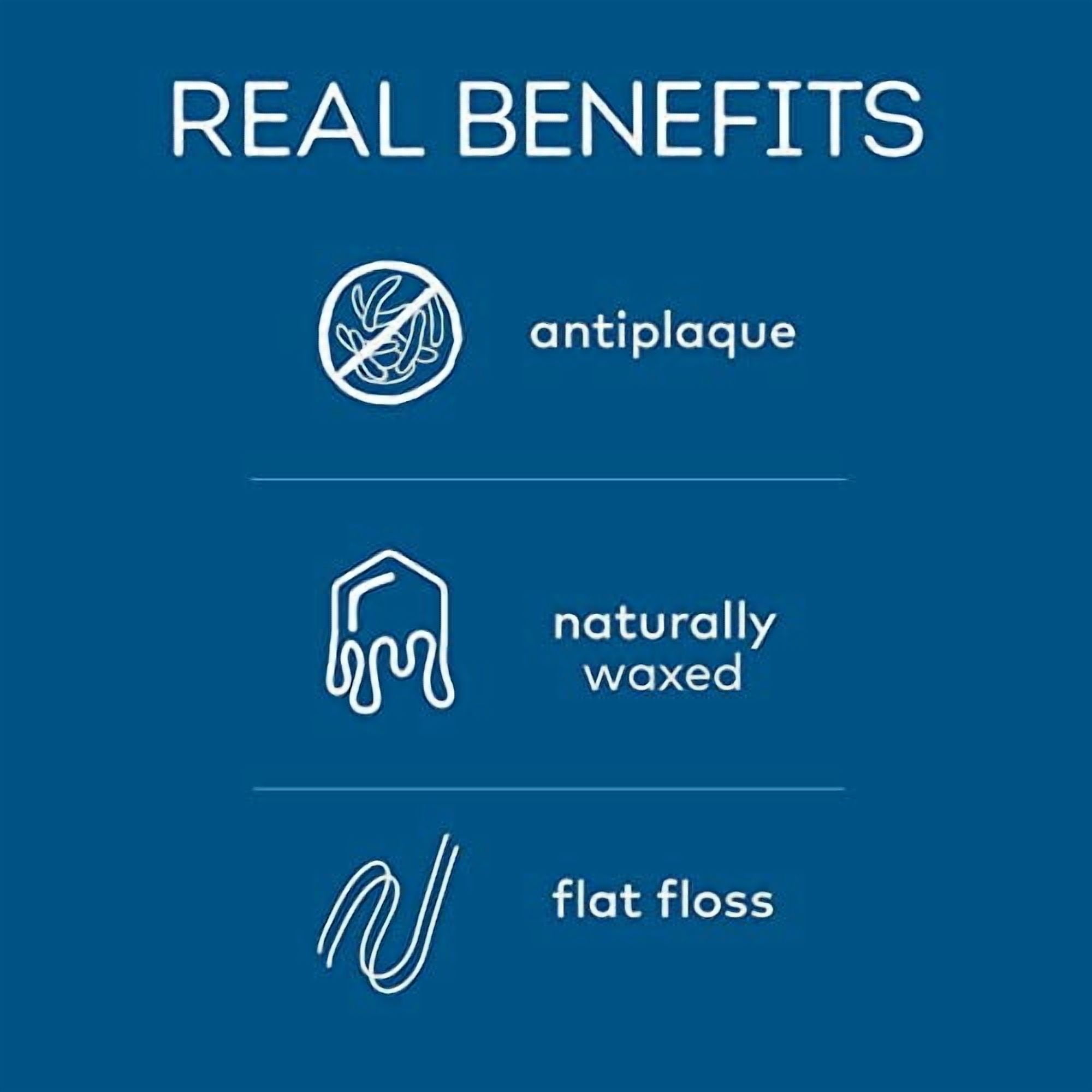 Tom's of Maine Natural Waxed Antiplaque Flat Floss, Dental Floss, Natural Floss, Spearmint, 32 Yards, 6-Pack