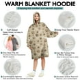 thumbnail image 5 of Brown Dog Paw Footprint Bone Wearable Oversized Blanket,Wearable Blanket Hoodie for Adults,Cozy Hooded Blankets with Super Pockets,Super Warm Fuzzy Pullover for Women & Men, 5 of 6