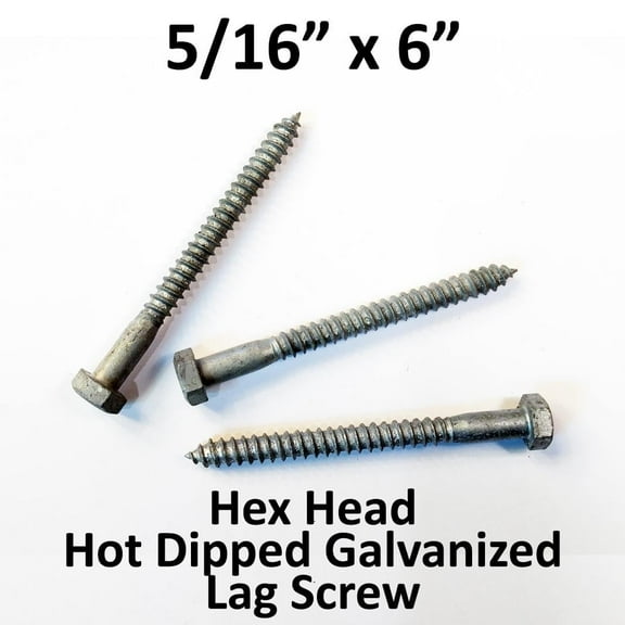 (50) 5/16 x 6" Lag Screws Galvanized