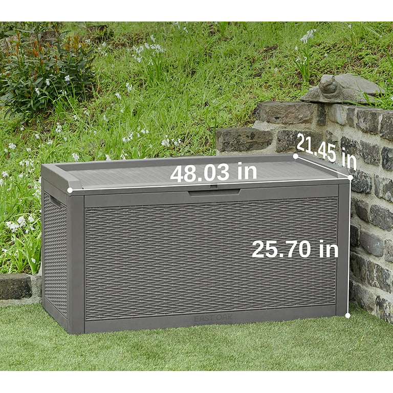 EAST OAK 100 Gallon Large Deck Box, Outdoor Storage Box with
