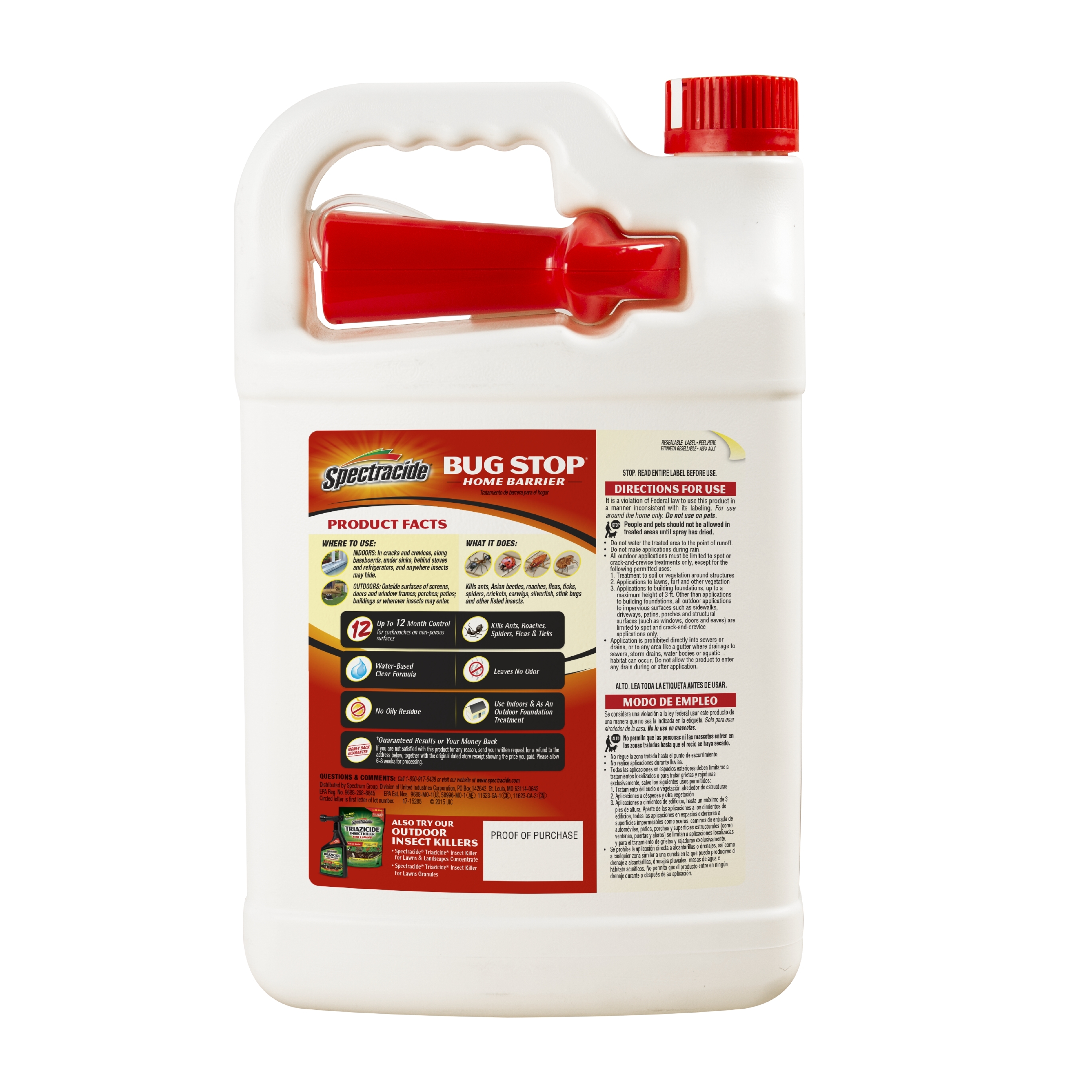 Spectracide Bug Stop Home Barrier Spray, Kills Ants, Roaches & Spiders Insect Control, 1 Gallon - image 3 of 11