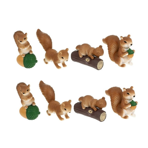 8Pcs Squirrel Figurine Squirrel Decor Squirrel Toy Micro Landscape Decor Squirrel Adorn