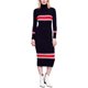 thumbnail image 1 of Vestido tipo jersey Free People con rayas deportivas para mujer Negro Grande, 1 of 2