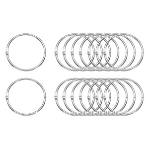Uxcell 16pcs Bagues en briques 3 Anneaux en métal de Binder de feuille de pouce de couleur, ton argent