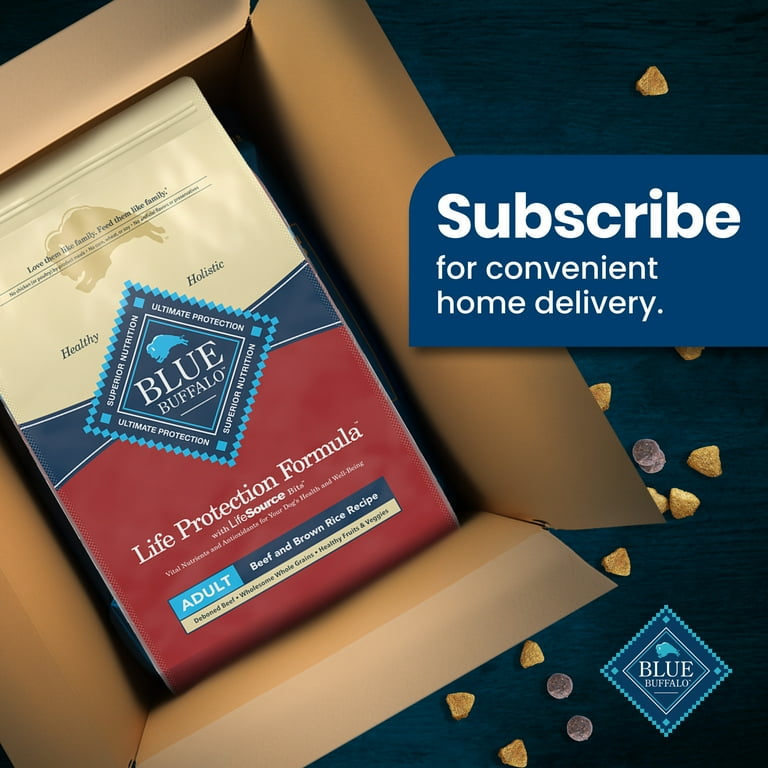 Blue Buffalo Life Protection Formula High Protein Adult Natural Dry Dog Food Beef Brown Rice 30 lb Bag Walmart