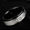 thumbnail image 7 of Black Gold Plated Matte 8mm Titanium Steel Mens Ring Men Wedding Band AAA CZ Man Ring, 7 of 7