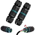 thumbnail image 1 of LLC 2-Pack IP68 Waterproof Electrical Connectors - 3-Pin Waterproof Connectors for 5-9mm Diameter Cables, Outdoor Waterproof Junction Box for Garden and U, 1 of 3