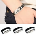 thumbnail image 3 of UDIYO Men's Horoscope Stainless Steel Silicone Wristband Bangle Clasp Cuff Bracelet, 3 of 7