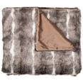 thumbnail image 4 of Northlight Two-Toned Striped Faux Fur Throw Blanket - 50" x 60" - White and Gray, 4 of 9