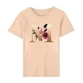 thumbnail image 4 of Womens Floral Printed T Shirts Valentine's Day Cute Short Sleeve T-Shirt Trendy Crewneck Basic Tops, 4 of 5