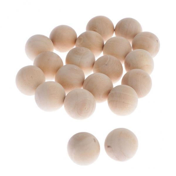 Paquete de 3-5 bolas de madera dura de 50x, bolas de madera de haya Natural sólida, cuentas para hacer manualidades 5 piezas