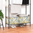 thumbnail image 3 of Yayeee Foldable Storage Basket for Shelves with Handles Waterproof Cloth Bins, Yellow Floral, 3 of 7
