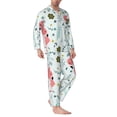 thumbnail image 2 of Picia Cute Flamingo Pattern Men’s Long-Sleeve Sleepwear Set - Soft 2-Piece Loungewear with Pockets, Comfy PJs for Relaxing Nights-X-Large, 2 of 7