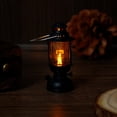 thumbnail image 3 of Mini Vintage LED Lantern Ornaments, Retro Small Oil Lamp Hanging Night Light for Halloween Christmas Table Decor, 3 of 7