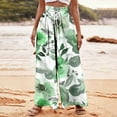 thumbnail image 2 of Womens Wide Leg Palazzo Pants Boho Floral 2025 Summer Beach Culottes Flowy Casual Lounge Trousers for Vacation, 2492 Limited Time, 2 of 5