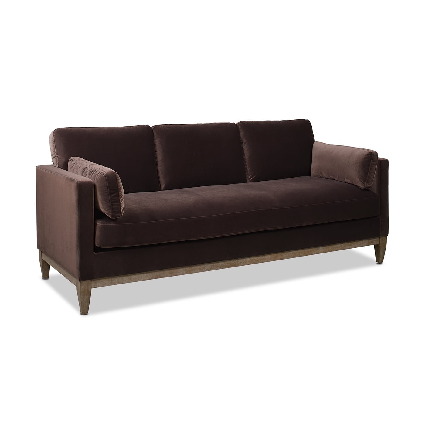 Jennifer Taylor Home Knox 84" Modern Farmhouse Performance Velvet Living Room Sofa Couch in Deep Brown