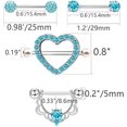 thumbnail image 2 of 4 pares de anillos para pezones de acero inoxidable de 14 g para mujer, piercings para pezones con forma de corazón, 2 of 5