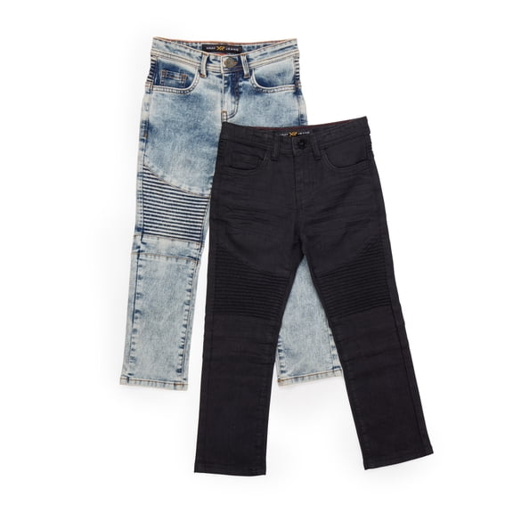 X RAY JEANS Little Boy's Stretch Jeans - 2 Pack, Black Wash/Bleach, 5