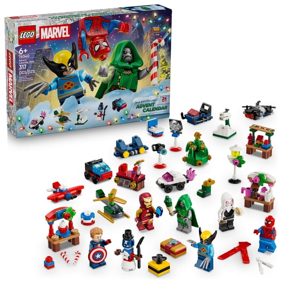 LEGO Marvel Advent Calendar 2026 - Christmas Advent Calendar for Kids, Ages 6  - Family Holiday Activity - Includes Festive Marvel Minifigures - 76340