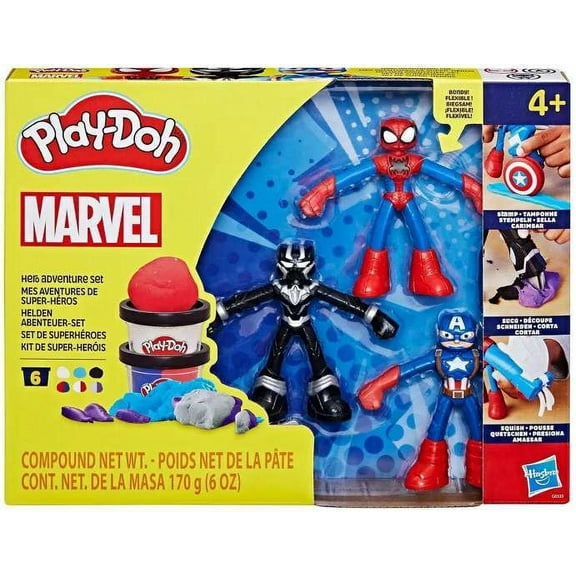Play-Doh Marvel Hero Adventure Set (Spider-Man, Black Panther Captain America) 268723