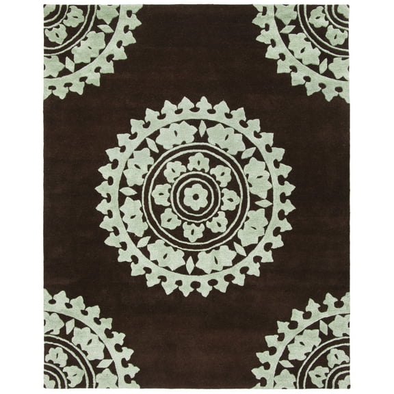 SAFAVIEH Soho Rozanne Medallion Area Rug, Brown/Teal, 7'6" x 9'6"