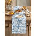 thumbnail image 3 of Palm Tree Monstera Table Runner 36 Inches Long,Sky Blue Leaf Boho Botanical Tropical Cotton Linen Table Runners Dresser Scarves,Fabric Tabletop Scarf Furniture Cover for Home Dinner Party 13"x36", 3 of 9